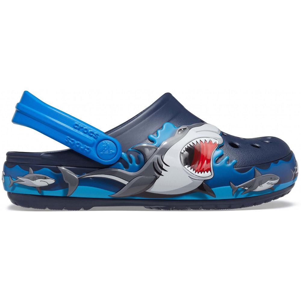 Sabots Crocs Fun Lab Shark Lights Garcon Bleu Marine | France 1354WNBY